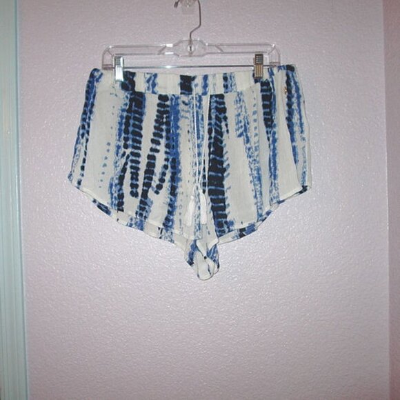 NWT Hawaiian Tropic PULL ON Beach Size 6 SHORTS Tie Dye GAUZE Charm TASSELS Boho - Picture 1 of 8